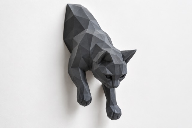 Кот, спускающийся по стене